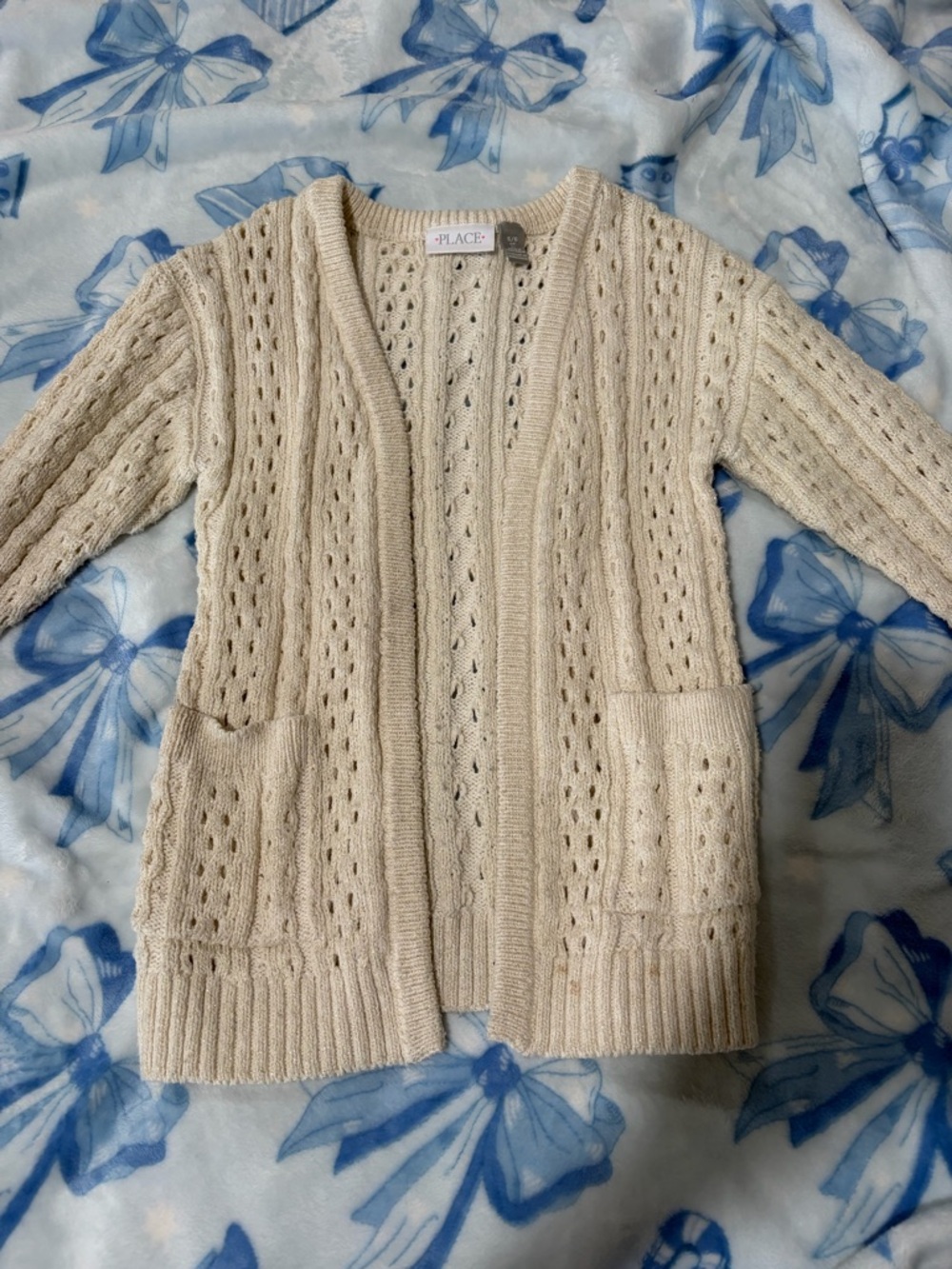 The Children's Place Cream Open-Knit Girls' Cardigan